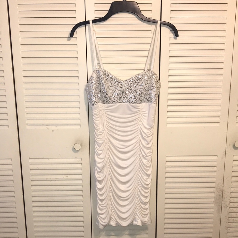 Pompous Girly White Sequin Dress